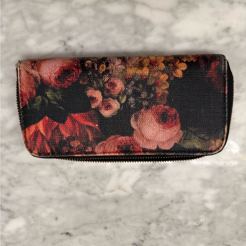 Floral Black Clutch